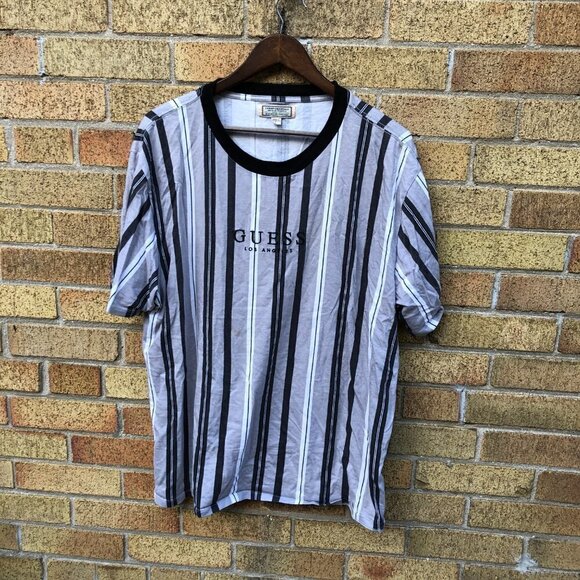 Striped Guess T Shirt Large - Picture 3 of 4